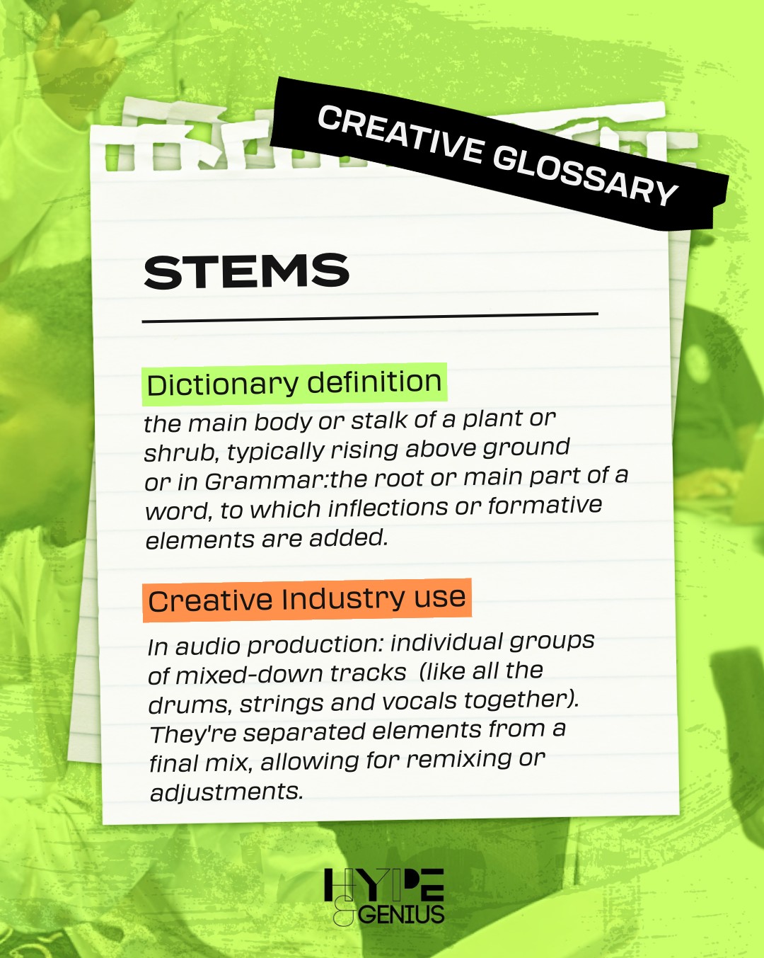 Knowing the right terms makes it easier to find your feet in a new creative workplace