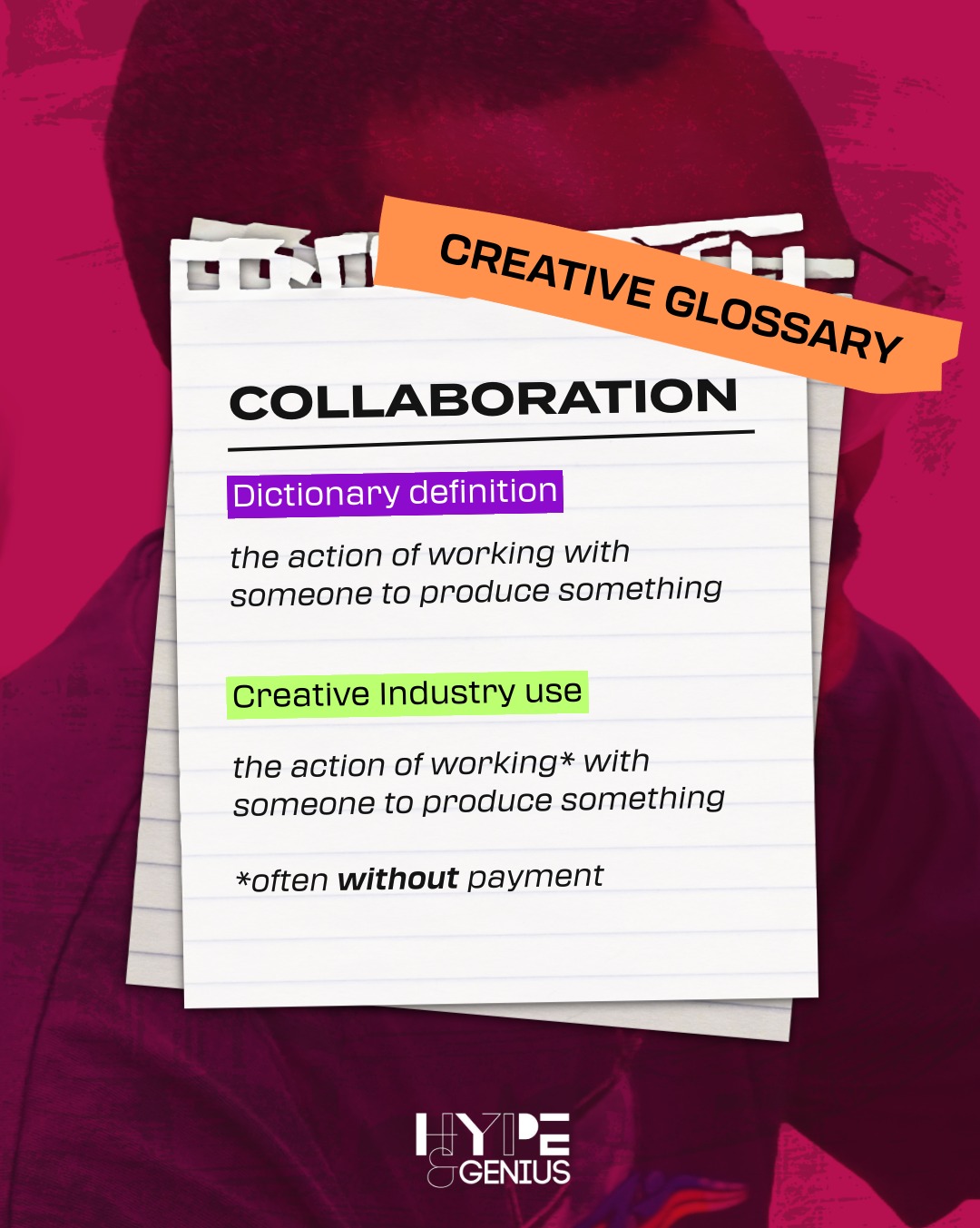 Collaboration is not a bad thing, in fact, we encourage it! However, if somebody approaches you with a 'collaboration' opportunity make sure you ask upfront if payment is involved and make your own decision from there.